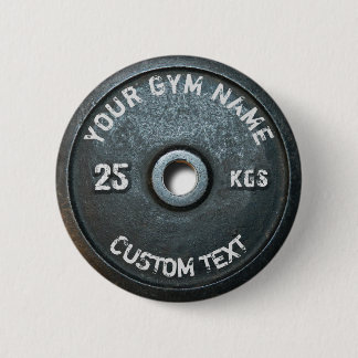 Vintager Gymnastikbesitzer oder -nutzer mit Fitnes Button