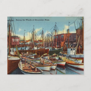 Vintager Hafen Gloucester, Massachusetts Postkarte