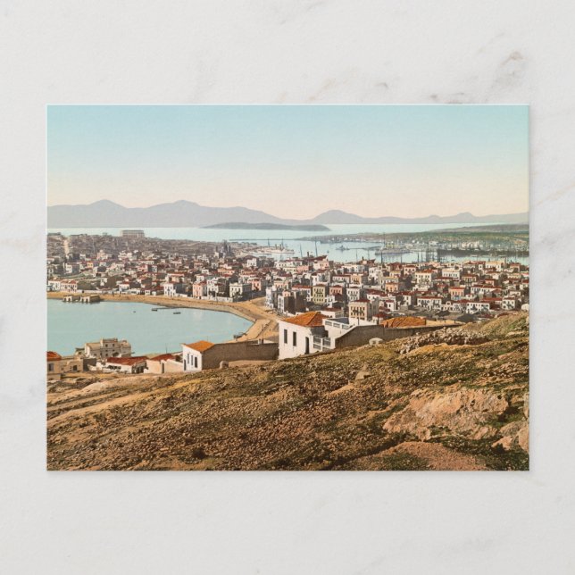 Vintager Hafen von Piräus Griechenland Postkarte (Vorderseite)