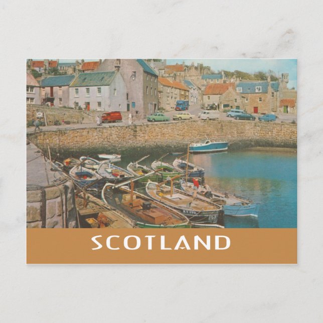 Vintager Hafen von Scotland Crail Postkarte (Vorderseite)