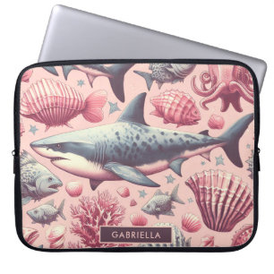 Vintager Hai nahtlos Laptopschutzhülle