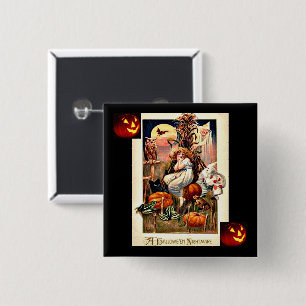 Vintager Halloween-Albtraum Button