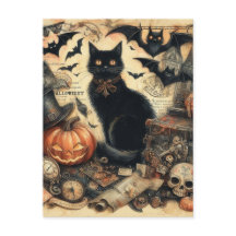 Vintager Halloween Black Cat Holiday