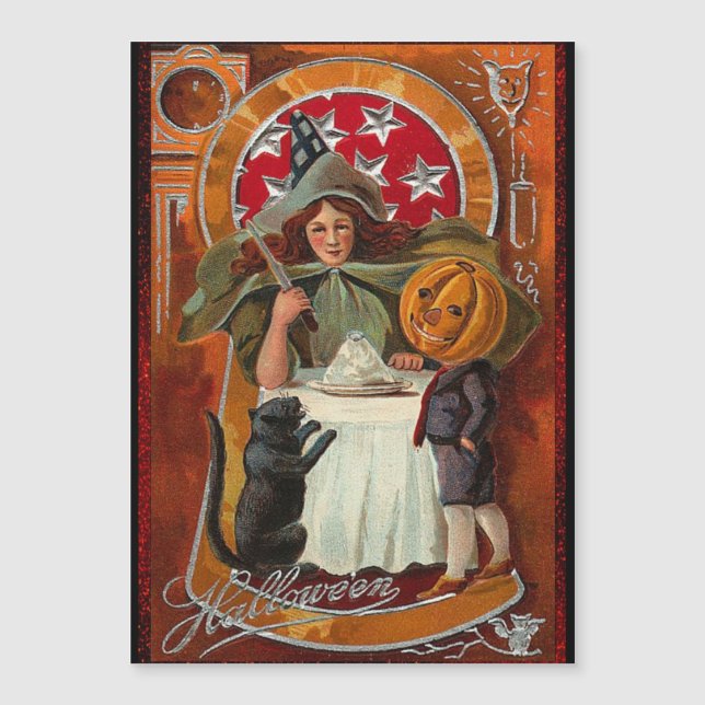 Vintager Halloween-Casting-Zauber mit Wand Magnetkarte (Vorderseite)