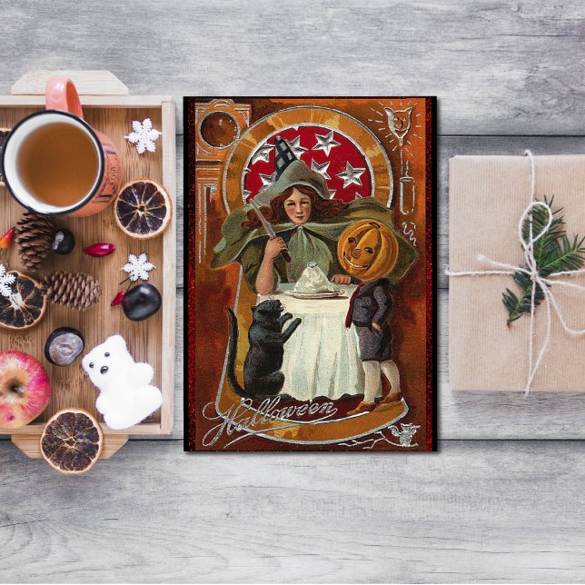 Vintager Halloween-Casting-Zauber mit Wand Postkarte (Von Creator hochgeladen)