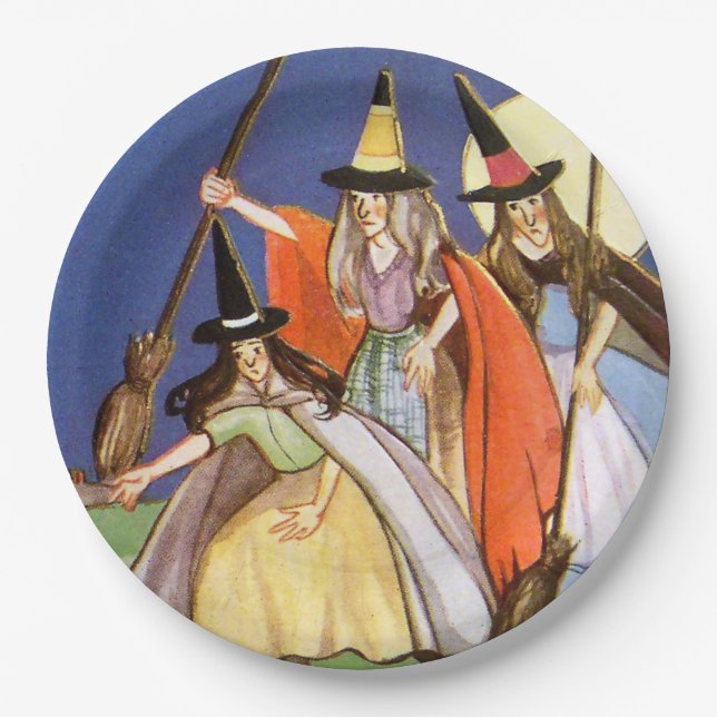 Vintager Halloween-Feiertag Pappteller (Vorderseite)