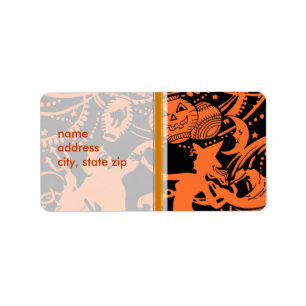 Vintager Halloween-Hexentanz Adressaufkleber