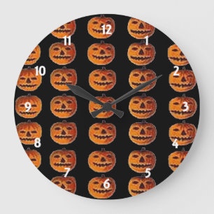 Vintager Halloween-Jack o' Lantern-Wall-Clock Große Wanduhr