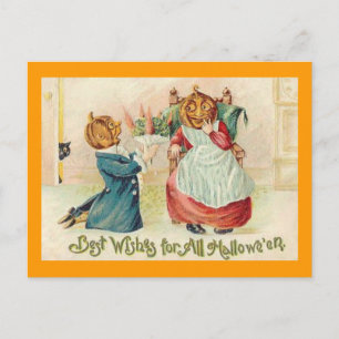 Vintager Halloween-Jack o'Lantern Postkarte