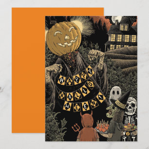 Vintager Halloween-Kindertrick oder Leckereien und
