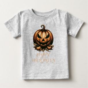 Vintager Halloween-Kürbis Baby T-shirt