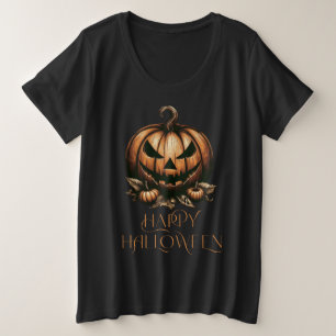 Vintager Halloween-Kürbis Große Größe T-Shirt