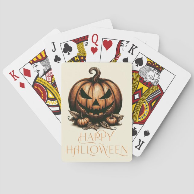 Vintager Halloween-Kürbis Spielkarten (Rückseite)