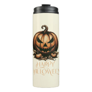 Vintager Halloween-Kürbis Thermosbecher