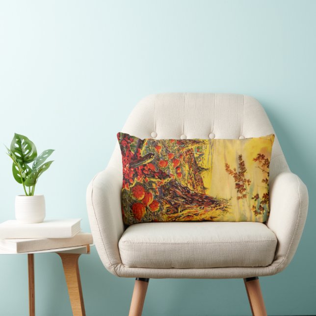 Vintager Halloween-Kürbispflaster mit Hystacks Lendenkissen (Stuhl )