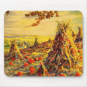 Vintager Halloween-Kürbispflaster mit Hystacks Mousepad
