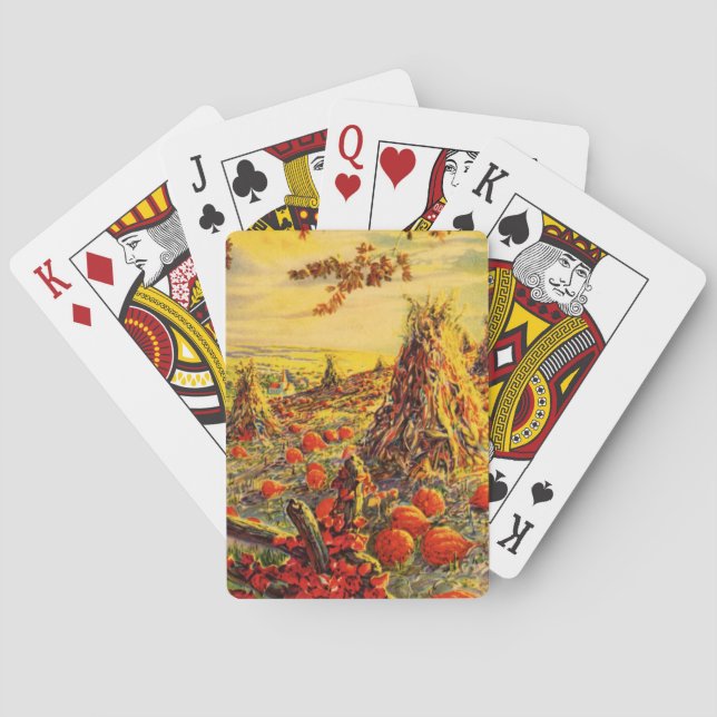 Vintager Halloween-Kürbispflaster mit Hystacks Spielkarten (Rückseite)
