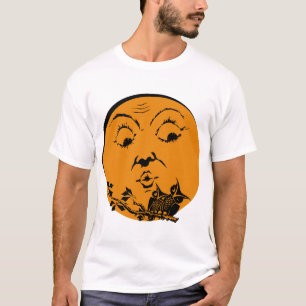Vintager Halloween-Mond mit Eulen-Shirt T-Shirt