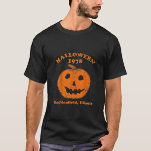 Vintager Halloween Pumpkin Scene T - Shirt