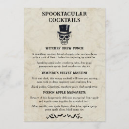 Vintager Halloween Spooktacular Signature Cocktail Menükarte