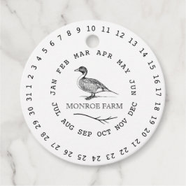 Vintager Haltungsbetrieb mit Datumsverpackung Geschenkanhänger