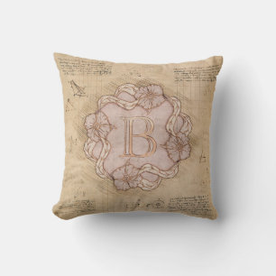 Vintager handgearbeiteter Letter B Word Art Pink G Kissen