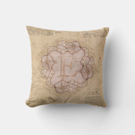 Vintager handgearbeiteter Letter E Word Art Pink G Kissen