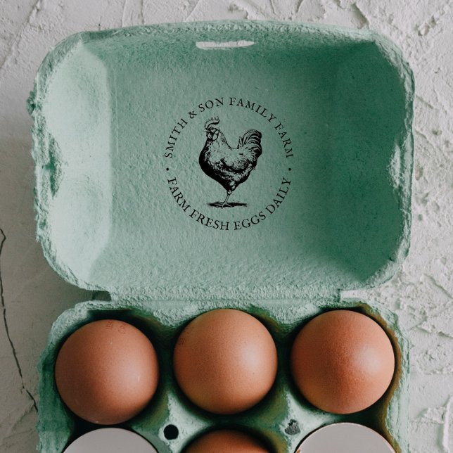 Vintager handgezeichnet Hühnereier Personalisierte Gummistempel (Von Creator hochgeladen)