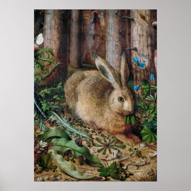 Vintager Hase im Wald - Hans Hoffmann Poster (Vorne)