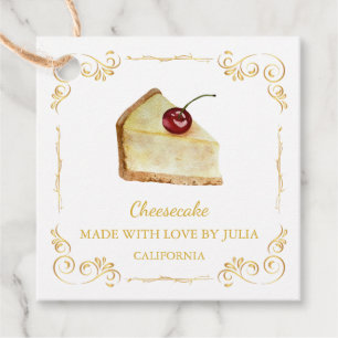 Vintager hausgemachte Cheesecake Square Hang Tag Geschenkanhänger