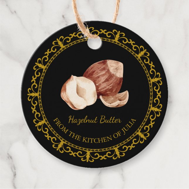 Vintager hausgemachte Hazelnut Butter Hang Tag Geschenkanhänger (Vorderseite)