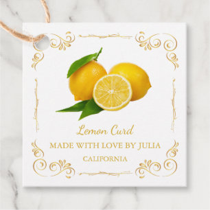 Vintager hausgemachte Lemon Curd Square Hang Tag Geschenkanhänger