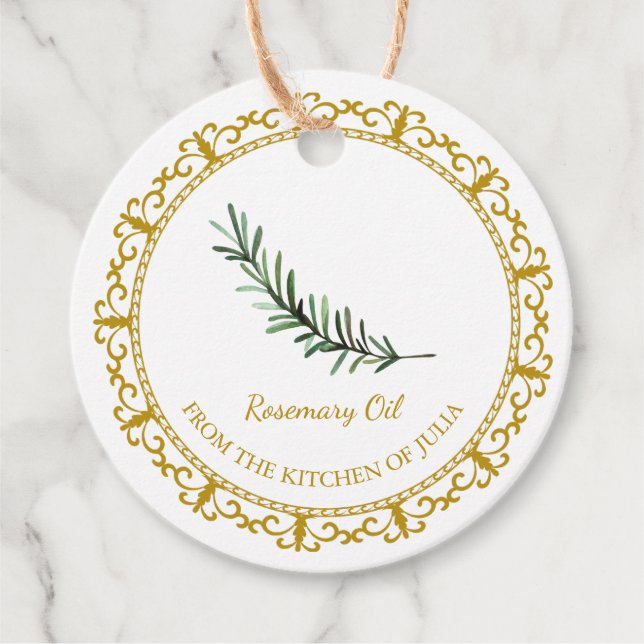 Vintager hausgemachte Rosemary Oil Hang Tag Geschenkanhänger (Vorderseite)