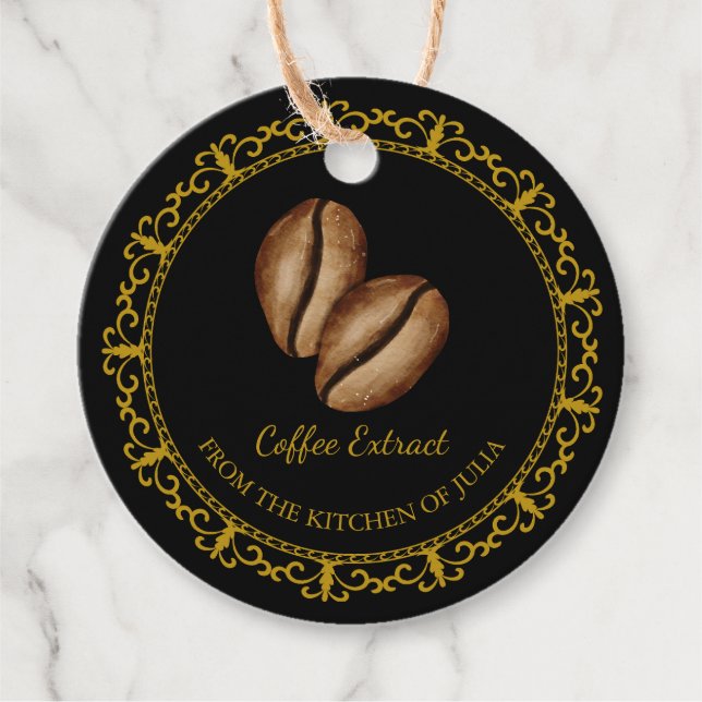 Vintager, hausgemachter Kaffee-Extrakt Geschenkanhänger (Vorderseite)