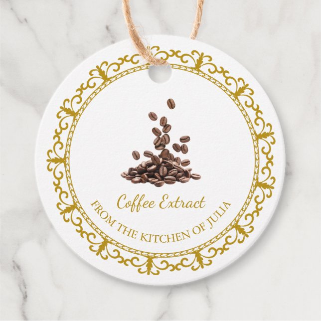 Vintager, hausgemachter Kaffee-Extrakt Geschenkanhänger (Vorderseite)