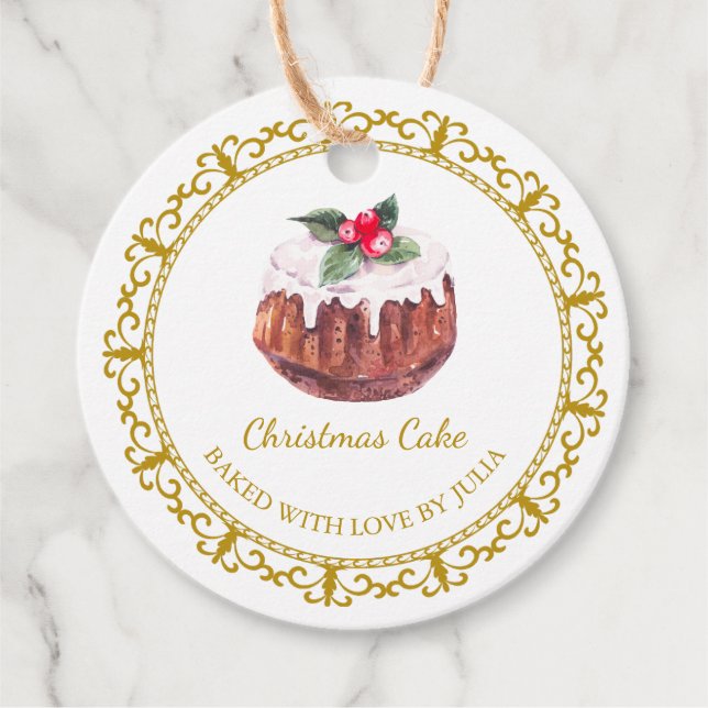 Vintager, hausgemachter Weihnachtsgebäck Geschenkanhänger (Vorderseite)