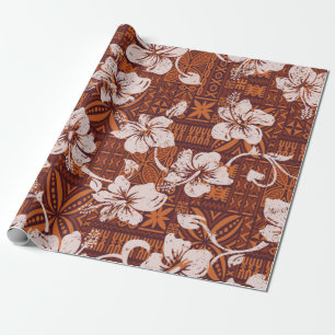 Vintager hawaiianischer Hibiskus-Blume Geschenkpapier