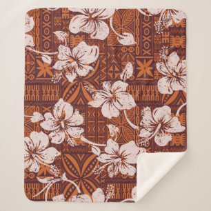 Vintager hawaiianischer Hibiskus-Blume Sherpadecke