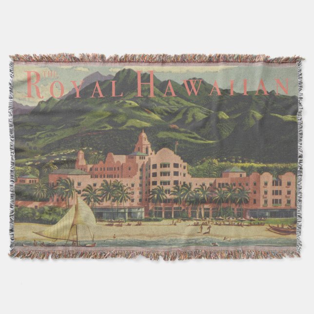 Vintager Hawaiianischer Throw-Blanket Decke (Vorderseite)