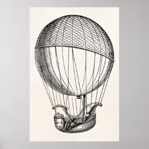 Vintager Heißluft-Ballon-Retro Poster