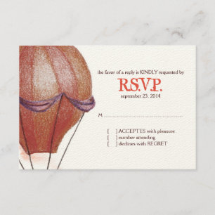 Vintager Heißluftballon Hochzeit RSVP Karte