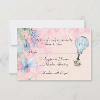 Vintager Heißluftballon Hochzeit RSVP Karte