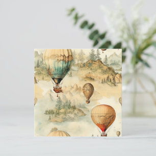 Vintager Heißluftballon in einer Serenlandschaft (
