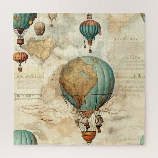 Vintager Heißluftballon in einer Serenlandschaft ( (Vertikal)