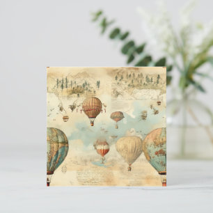 Vintager Heißluftballon in einer Serenlandschaft (