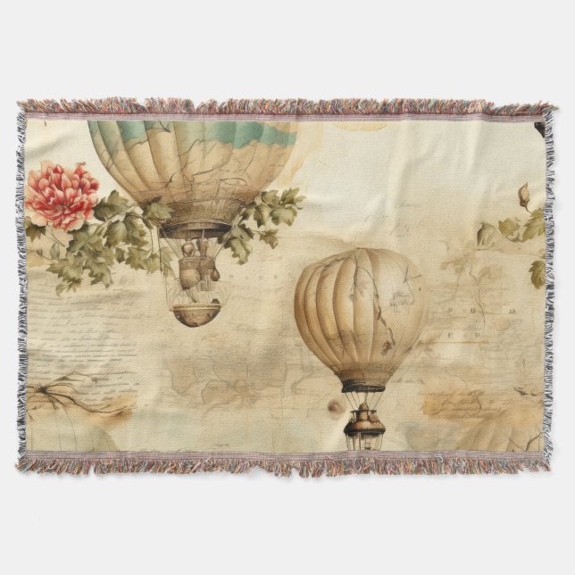 Vintager Heißluftballon in einer Serenlandschaft ( Decke (Vorderseite)