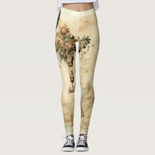 Vintager Heißluftballon in einer Serenlandschaft ( Leggings