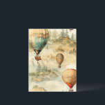 Vintager Heißluftballon in einer Serenlandschaft ( Postkarte<br><div class="desc">Entspannen Sie sich in diesem Vintagen Steampunk-Heißluftballon mit zeitlosem Charme. Set gegen eine ruhige Landschaft,  verbindet dieses Kunstwerk schicke und schäbige Ästhetik mit einer einzigartigen Touch von Retro-Eleganz. Perfekt als Begrüßungsgeschenk,  Begrüßungsgeschenk,  oder für alle,  die die Romantik von Heißluftballons und Vintager Kunst Lieben.</div>