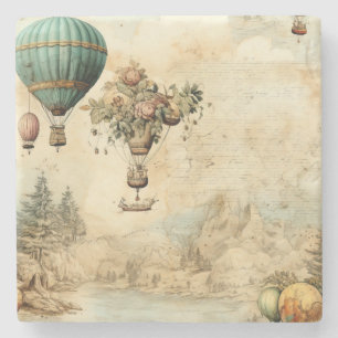 Vintager Heißluftballon in einer Serenlandschaft ( Steinuntersetzer