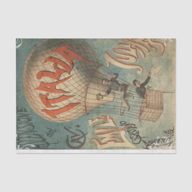 Vintager Heißluftballon Seidenpapier (Vorderseite)